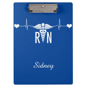 Geregistreerd zuster (RN) EKG Caduceus-symbool Klembord
