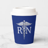 Geregistreerd zuster RN ontwerp Caduceus Papieren Bekers (Achterkant)