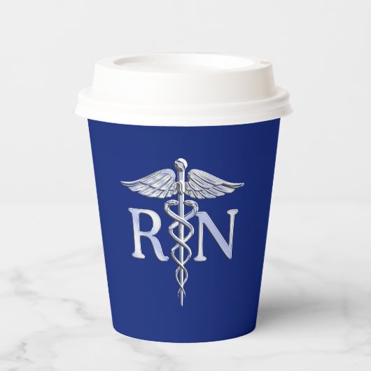 Geregistreerd zuster RN ontwerp Caduceus Papieren Bekers (Voorkant)