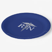 Geregistreerd zuster RN ontwerp Caduceus Papieren Bordje (Gekanteld)