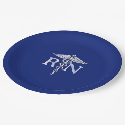 Geregistreerd zuster RN ontwerp Caduceus Papieren Bordje (Gekanteld)