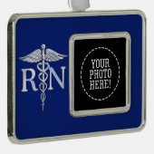 Geregistreerd zuster RN ontwerp Caduceus Verzilverd Omlijst Ornament (Rechts)