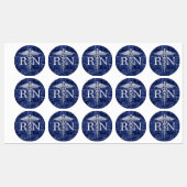 Geregistreerd zuster RN Silber Caduceus Navy Blue  Labels (Vel)