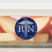 Geregistreerd zuster RN Silber Caduceus Navy Blue  Labels (Aangebracht)