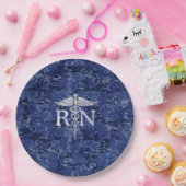 Geregistreerd zuster RN Silber Caduceus Navy Blue  Papieren Bordje (Feest)