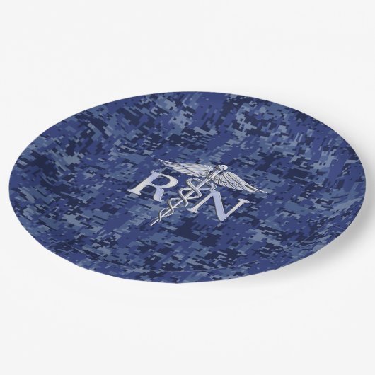 Geregistreerd zuster RN Silber Caduceus Navy Blue Papieren Bordje (Gekanteld)