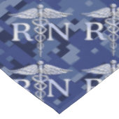 Geregistreerd zuster RN Silber Caduceus Navy Blue  Tafelkleed (Gekanteld)