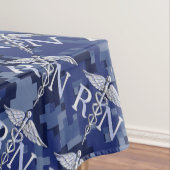 Geregistreerd zuster RN Silber Caduceus Navy Blue  Tafelkleed (Voorbeeld)