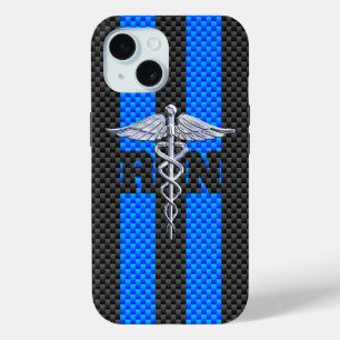 Geregistreerd zuster RN Silver Caduceus iPhone 15 Case