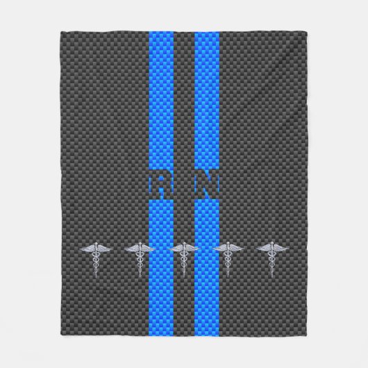 Geregistreerd zuster RN Silver Caduceus Fleece Deken (Voorkant)