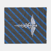 Geregistreerd zuster RN Silver Caduceus Fleece Deken (Voorkant (Horizontaal))