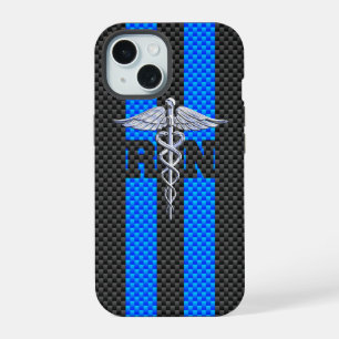 Geregistreerd zuster RN Silver Caduceus iPhone 15 Case