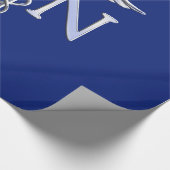 Geregistreerd zuster RN Silver Caduceus Navy Blue  Cadeaupapier (Hoek)