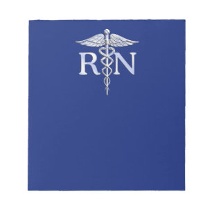 Geregistreerd zuster RN Silver Caduceus Navy Blue  Notitieblok