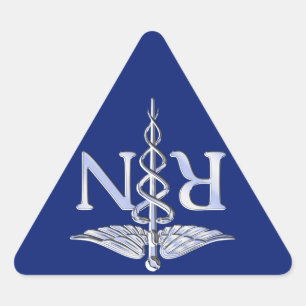Geregistreerd zuster RN Silver Caduceus Navy Blue  Sticker