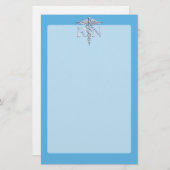 Geregistreerd zuster RN Silver Caduceus op Baby Bl Briefpapier (Voorkant / Achterkant)