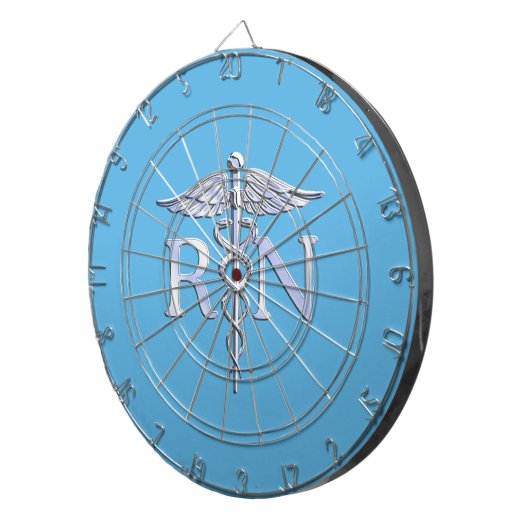 Geregistreerd zuster RN Silver Caduceus op Baby Bl Dartbord (Voorkant Rechts)