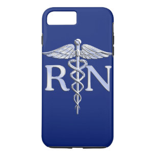 Geregistreerd zuster RN Silver Caduceus op Navy Bl Case-Mate iPhone Case