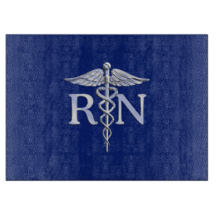Geregistreerd zuster RN Silver Caduceus op Navy Bl Snijplank