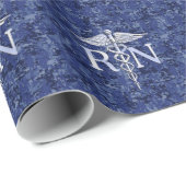 Geregistreerd zuster RN Silver Caduceus op Navy Ca Cadeaupapier (Rol Hoek)