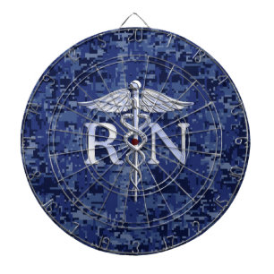 Geregistreerd zuster RN Silver Caduceus op Navy Ca Dartbord