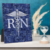 Geregistreerd zuster RN Silver Caduceus op Navy Ca Fotoplaat (Zijkant)