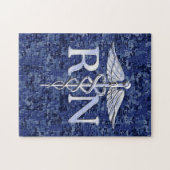 Geregistreerd zuster RN Silver Caduceus op Navy Ca Legpuzzel (Horizontaal)