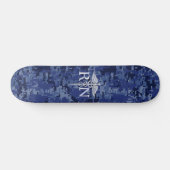 Geregistreerd zuster RN Silver Caduceus op Navy Ca Skateboard (Horizontaal)