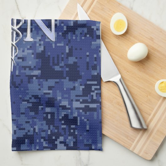 Geregistreerd zuster RN Silver Caduceus op Navy Ca Theedoek (Quarter Fold)