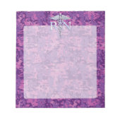 Geregistreerd zuster RN Silver Caduceus op Roze Ca Notitieblok (Voorkant)