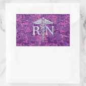 Geregistreerd zuster RN Silver Caduceus op Roze Ca Rechthoekige Sticker (Tas)