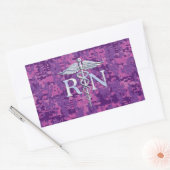 Geregistreerd zuster RN Silver Caduceus op Roze Ca Rechthoekige Sticker (Envelop)