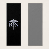 Geregistreerd zuster RN Silver Caduceus op zwart Mini Visitekaartjes (Voorkant /achterkant)