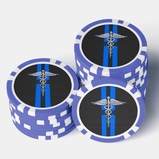 Geregistreerd zuster RN Silver Caduceus Poker Chips (Opstapeling)