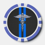 Geregistreerd zuster RN Silver Caduceus Poker Chips (Voorkant)