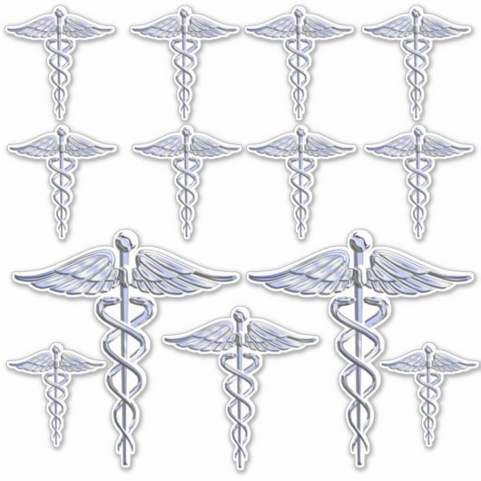 Geregistreerd zuster RN Silver Caduceus Sticker (Voorkant)