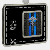 Geregistreerd zuster RN Silver Caduceus Verzilverd Omlijst Ornament (Rechts)