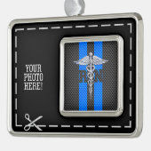 Geregistreerd zuster RN Silver Caduceus Verzilverd Omlijst Ornament (Links)