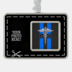 Geregistreerd zuster RN Silver Caduceus Verzilverd Omlijst Ornament