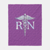 Geregistreerd zuster Silver Caduceus Roze Camoufla Fleece Deken (Voorkant)