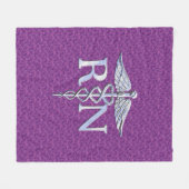 Geregistreerd zuster Silver Caduceus Roze Camoufla Fleece Deken (Voorkant (Horizontaal))