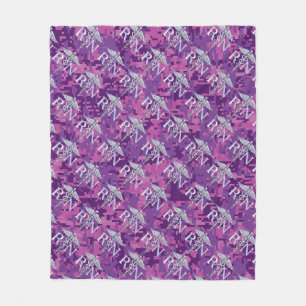 Geregistreerd zuster Silver Caduceus Roze Camoufla Fleece Deken