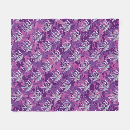 Geregistreerd zuster Silver Caduceus Roze Camoufla Fleece Deken (Voorkant (Horizontaal))