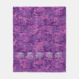 Geregistreerd zuster Silver Caduceus Roze Camoufla Fleece Deken