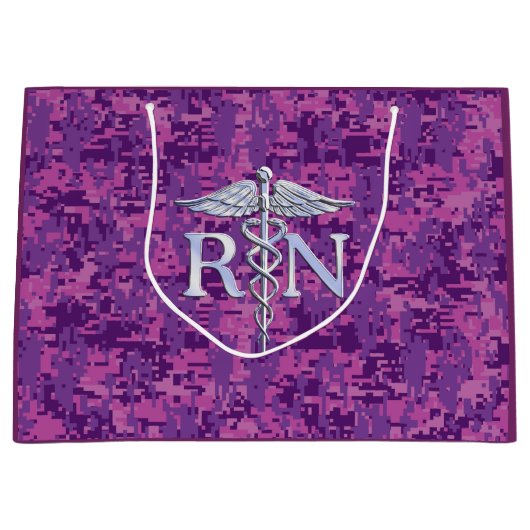 Geregistreerd zuster Silver Caduceus Roze Camoufla Large Cadeautasje (Voorkant)