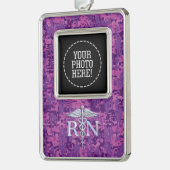 Geregistreerd zuster Silver Caduceus Roze Camoufla Verzilverd Omlijst Ornament (Links)