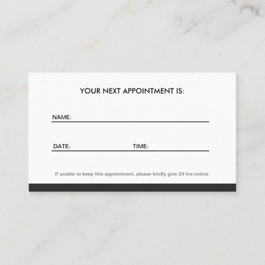 Geregistreerde adviseur - Professionele benoeming Afsprakenkaartje (Achterkant)