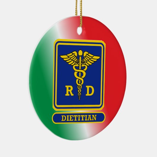 Geregistreerde Dietitian Shield Custom Keramisch Ornament (Rechts)