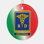 Geregistreerde Dietitian Shield Custom Keramisch Ornament (Links)