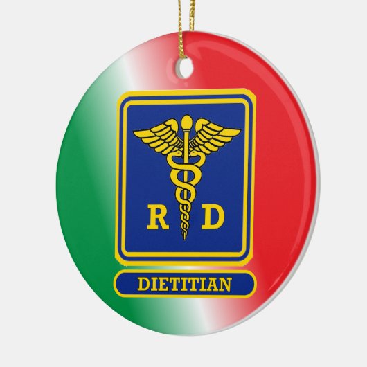 Geregistreerde Dietitian Shield Custom Keramisch Ornament (Links)